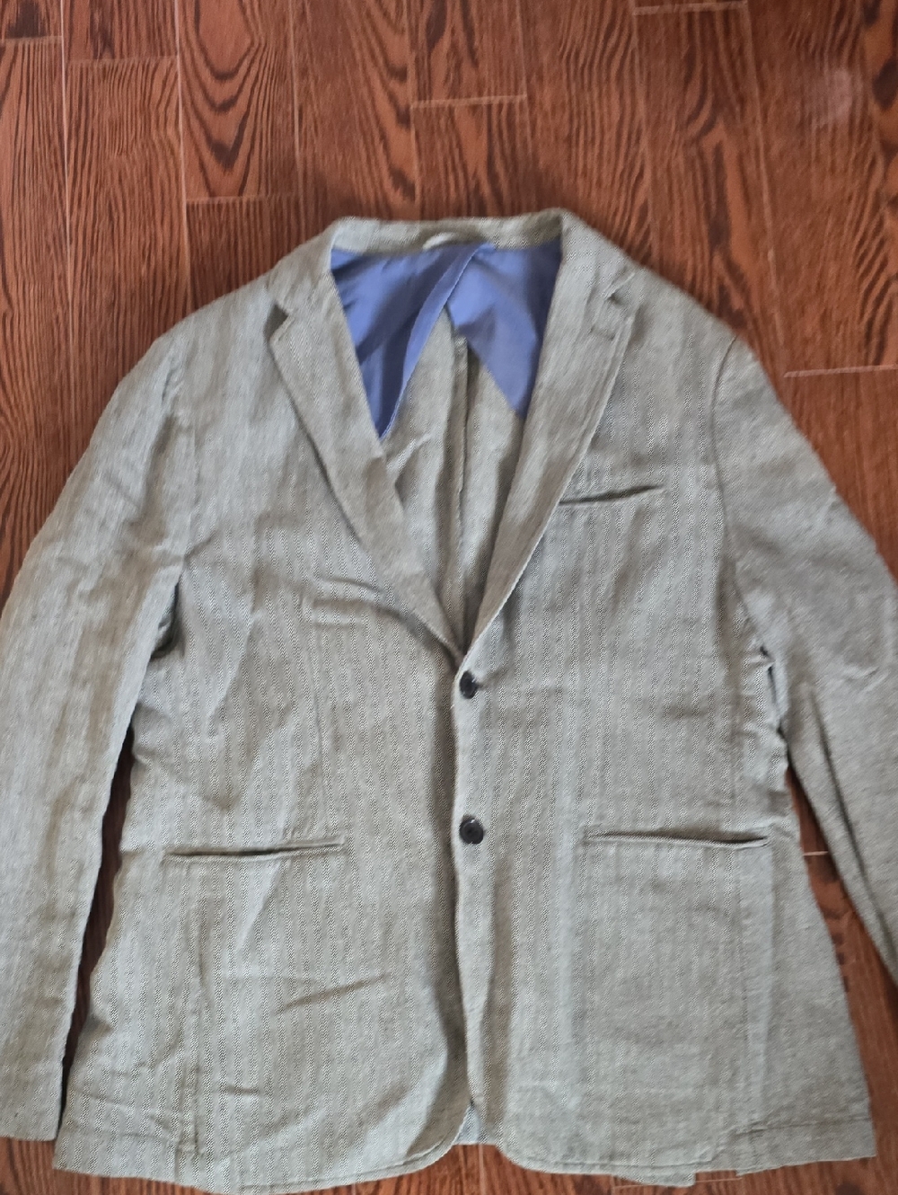 Frank & Oak Light Gray Two-Button Notch Lapel Blazer